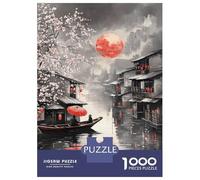 1000 Piece Jigsaw Puzzle for Adults Cherry Blossom Moonlit River Jigsaw Puzzle Toy Wall Decor Wall Decoration Difficult And Challenge 70x50cm/1000pcs