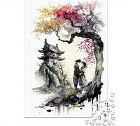 1000-Piece Jigsaw Puzzle for Adults, Cherry Blossoms 5, 52x38cm/1000pcs, Relaxed Solo Time at Home; White Pieces for Organised Sorting