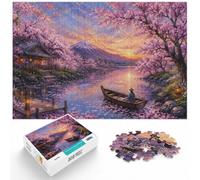 1000 Piece Jigsaw Puzzle for Adults, Cherry Blossoms and Boat Painting | For adults who enjoy puzzles over the holidays, this adult jigsaw puzzle with 1000 pieces suits quiet days around New Year.