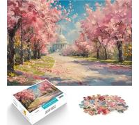 1000 Piece Jigsaw Puzzle for Adults Cherry Blossoms & Capitol Building in DC Spielspielzeug Wanddekoration75x50cm