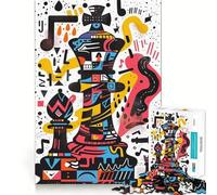 1000 Piece Jigsaw Puzzle for Adults Chess King Sharp Cut Craft Problem Solve Fun Idle Time Game Xmas Art Display (38x26cm)