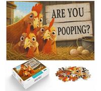 1000 Piece Jigsaw Puzzle for Adults, Chicken Bathroom Invasion | For cold evenings at home, this adult jigsaw puzzle with 1000 pieces combines a gift idea with a classic puzzle hobby.