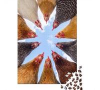 1000-Piece Jigsaw Puzzle for Adults, Chickens Looking Down from Above, 38x26cm/1000pcs, Screen-Free Winter Activity, Home Relaxation And Time at Home