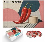 1000 Piece Jigsaw Puzzle for Adults, Chili Pepper Bauhaus Mid Century