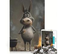 1000 Piece Jigsaw Puzzle for Adults Chill Donkey with Drink, Practical Game, Stress Reliever, Deal As Gifts for The Whole Family 38x52cm
