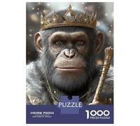 1000 Piece Jigsaw Puzzle for Adults Chimpanzee King Teenager Puzzles Relaxing Games Enhance Memory Unique Gifts for Birthday And Christmas 52x38cm/1000pcs
