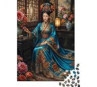 1000 Piece Jigsaw Puzzle for Adults, Chinese Empress Blue Silk Dress