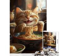 1000 Piece Jigsaw Puzzle for Adults Chopsticks Cat Feast - Impossible Game Staycation Kill Time Educational Toy Enhance Love between Couples (38X26cm)