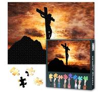 1000 Piece Jigsaw Puzzle for Adults Christian Home Decor Jesus Pictures and Crosses Wall Art Church Themed Puzzle Set for Bible Study Groups Large Size 27.5x19.7 Inch
