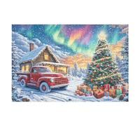 1000 Piece Jigsaw Puzzle for Adults Christmas Cabin Snow Scene 1000 PCS 75x50cm Stress Relief Anxiety Reduction Puzzle Perfect for Office Workers Daily Unwind After Long Work Hours