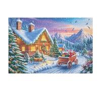 1000 Piece Jigsaw Puzzle for Adults Christmas Cottage Snowy 75x50cm Stress Relief Puzzle for Office Workers Great for After Work Unwind Relaxation Hobby Gift
