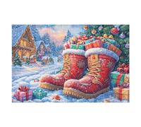 1000 Piece Jigsaw Puzzle for Adults Christmas Stocking Candle 75x50cm Stress Relief Anxiety Reduction Puzzle Perfect for Office Workers Daily Unwind After Long Work Hours
