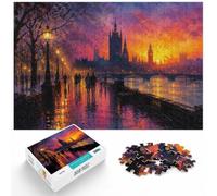 1000 Piece Jigsaw Puzzle for Adults, Cityscape at Dusk with Reflections