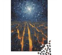 1000-Piece Jigsaw Puzzle for Adults, Cityscape Under A Starry Sky, 70x50cm/1000pcs, Family Activity, Time Around The Table And Couples And Families