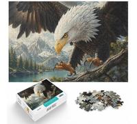 1000 Piece Jigsaw Puzzle for Adults, Close-up of a Bald Eagle's Head | For Christmas holidays spent indoors, this adult jigsaw puzzle with 1000 pieces fits long December evenings.