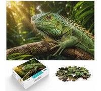 1000 Piece Jigsaw Puzzle for Adults, Close-up of a Green Iguana's Head | For Christmas and winter evenings: Adult jigsaw puzzle with 1000 pieces; for adults who enjoy jigsaws and thoughtful gifts.