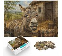 1000 Piece Jigsaw Puzzle for Adults, Close-up painting of a smiling donkey | For relaxed holiday time, this adult jigsaw puzzle with 1000 pieces suits quiet days around New Year.