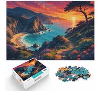1000 Piece Jigsaw Puzzle for Adults, Coastal Road at Sunset | For rainy days at home: Adult jigsaw puzzle with 1000 pieces creates a longer, more absorbing puzzle session.