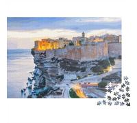 1000 Piece Jigsaw Puzzle for Adults, Coastal Town Cliff Sunset | For shared family time: Adult jigsaw puzzle with 1000 pieces gives adult puzzlers a calm activity to return to.