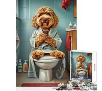 1000 Piece Jigsaw Puzzle for Adults Cockapoo on The Toilet Home Decoration Toys Art Work Gift Educational Game Difficult And Challenge Size 50x75cm