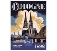 1000 Piece Jigsaw Puzzle for Adults, Cologne Travel Artwork, Relaxing Puzzle Experience, Seasonal Gift Choice, Premium Thick Cardboard, 70x50cm/1000pcs