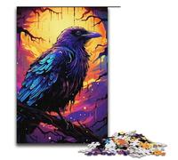 1000 Piece Jigsaw Puzzle for Adults Color Painting Crow Jigsaw for Educational Game Challenge Toy Artwork Gift 1000 PCS(38x26cm)