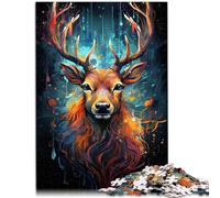 1000 Piece Jigsaw Puzzle for Adults Color painting deer Brain Teaser Puzzle 26x38cm deal as gifts for the whole family for teenager 14+