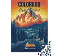 1000-Piece Jigsaw Puzzle for Adults, Colorado Mountain Road Trip, 52x38cm/1000pcs, Shared Puzzle Activity, Quiet Home Time And Friends And Family