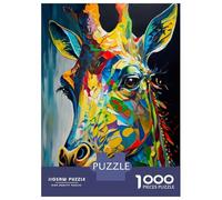 1000 Piece Jigsaw Puzzle for Adults Colored Wild Giraffe Jigsaw Puzzle Toy Wall Decor Wall Decoration Difficult And Challenge 52x38cm/1000pcs