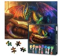 1000 Piece Jigsaw Puzzle for Adults Colorful Dragon Puzzle Peaceful Reading Room Jigsaw Puzzles Vibrant Fantasy Puzzles Gift Home Wall Decor for Office 50.5x70.5cm
