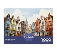 1000 Piece Jigsaw Puzzle for Adults Colorful European Townscape Jigsaw Puzzle Toy Wall Decor Wall Decoration Difficult And Challenge 52x38cm/1000pcs