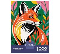 1000 Piece Jigsaw Puzzle for Adults Colorful Fox Jigsaws for Adults Family Game Analysis And Logic Difficult And Challenge 52x38cm/1000pcs