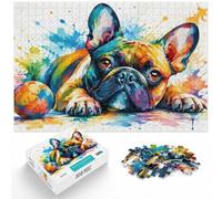 1000 Piece Jigsaw Puzzle for Adults, Colorful French Bulldog Ball | For a seasonal gift for jigsaw enthusiasts: 1000-piece adult jigsaw offers 1000 pieces for the Christmas break.