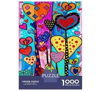 1000 Piece Jigsaw Puzzle for Adults Colorful Heart Trees Art Print-2 Puzzles for Adults Family Game A Work of Art Unique Gifts for Birthday And Christmas 70x50cm/1000pcs