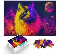 1000 Piece Jigsaw Puzzle for Adults, Colorful Maine Coon Cat | For calm afternoons, this adult jigsaw puzzle with 1000 pieces works for solo puzzling or shared time.