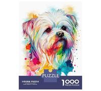 1000 Piece Jigsaw Puzzle for Adults Colorful Maltese Dog Art Jigsaw Toy Wall Decor Difficult Hard Unique Gifts for Birthday And Christmas 70x50cm/1000pcs