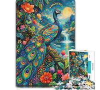 1000 Piece Jigsaw Puzzle for Adults, Colorful Peacock Waterfall Garden | For cold evenings at home: Adult jigsaw puzzle with 1000 pieces; for a gift that can be enjoyed well beyond the holidays.