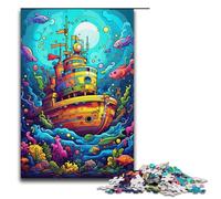 1000 Piece Jigsaw Puzzle for Adults Colorful Psychedelia of Yellow Submarine Puzzle Game,Perfect Decoration for Teens Age 14 Years Up 1000 PCS(38x26cm)