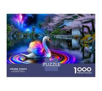 1000 Piece Jigsaw Puzzle for Adults Colorful Swan Pond Scene Puzzles for Adults Fun Games Precision Cutting Difficult And Challenge 70x50cm/1000pcs