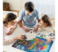 1000 Piece Jigsaw Puzzle for Adults Colorful Town in The Top Puzzles 1000 Pieces Wooden Board Jigsaw- Relax Puzzles Games-Brain Teaser Puzzle 1000pcs (75x50cm)