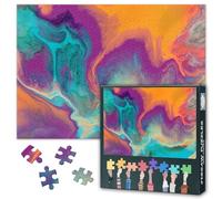 1000 Piece Jigsaw Puzzle for Adults Colorful Watercolor Abstract Art Bright Mixed Background Puzzle Creative Wall Decor Modern Home Office Decor 27.5x19.7 Inch