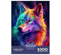 1000 Piece Jigsaw Puzzle for Adults Colorful Wolf Wall Art Print Adult Puzzles Toy Wall Decor Staycation Kill Time Birthday And Unique Gifts 38x26cm/1000pcs