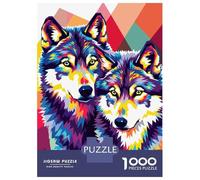 1000 Piece Jigsaw Puzzle for Adults Colorful Wolves Pop Art Illustration Puzzles for Adults Toy Wall Decor Presents for Women Difficult And Challenge 38x26cm/1000pcs