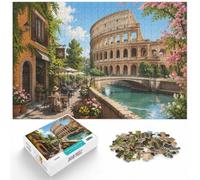 1000 Piece Jigsaw Puzzle for Adults, Colosseum Cafe Scene in Rome | For after-work downtime: Adult jigsaw puzzle with 1000 pieces turns free time into a focused activity.