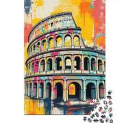 1000 Piece Jigsaw Puzzle for Adults, Colosseum Graffiti Art 52x38cm 1000pcs | For a Christmas gift idea for puzzle fans: 1000-piece jigsaw puzzle for adults offers 1000 pieces for the Christmas break.