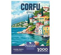 1000 Piece Jigsaw Puzzle for Adults Corfu Greece Island Puzzles for Adults Relaxing Games Pattern Assembly for Is Ideal As A Gift 38x26cm/1000pcs