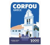 1000 Piece Jigsaw Puzzle for Adults Corfu Greece Travel Jigsaw Toy Wall Decor Difficult Hard Unique Gifts for Birthday And Christmas 38x26cm/1000pcs