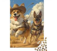 1000 Piece Jigsaw Puzzle for Adults Corgi Shepherd Dog Puzzles 1000 Pieces Wooden Board Jigsaw- Relax Puzzles Games-Brain Teaser Puzzle 1000pcs (75x50cm)