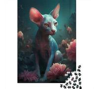 1000-Piece Jigsaw Puzzle for Adults, Cornish Rex Cat Mythical, 52x38cm/1000pcs, Relaxing Winter Hobby, Weekend Downtime And Cold-Weather Weekends