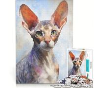 1000 Piece Jigsaw Puzzle for Adults Cornish Rex Cat Sketch, Family Games, But Fun And Humorous, Christmas Birthday Gifts 38x26cm